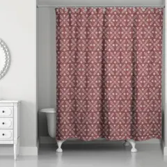 Starry Leaves Shower Curtain Maroon
