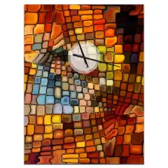 Designart 'Dreaming Of Stained Glass Modern Rectangular Wall Clock