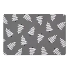White & Black Trees Floor Mat