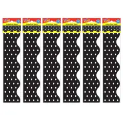 Trend Enterprises&reg; Terrific Trimmers&reg; Polka Dots Black Borders, 234ft.