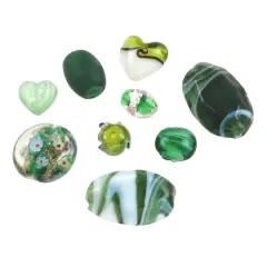 Mixed Lampwork Glass Craft Beads by Bead Landing&trade; Green