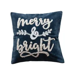 Hello Honey&reg; Navy & White Merry & Bright Cotton Velvet Throw Pillow