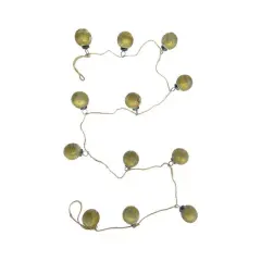 Hello Honey&reg; 6ft. Matte Olive Green & Gold Finish Glass Ball Ornament Garland