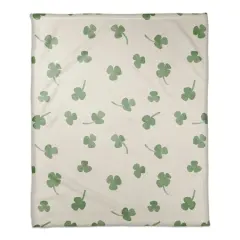 Tiny Shamrock Pattern 50" x 60" Coral Fleece Blanket