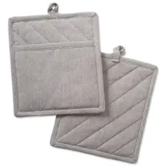 DII&reg; Solid Chambray Potholders, 2ct. Natural
