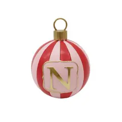5" Striped Monogram Ball Ornament Tabletop D&eacute;cor by Ashland&reg; N