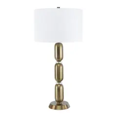 Hello Honey&reg; 33" Metal Table Lamp with Glass Middle Brushed Gold