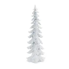 26" Flocked Pine Tree with Carved Design