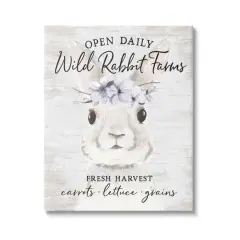 Stupell Industries Wild Rabbit Farms Weathered Floral Crown Sign Canvas Wall Art