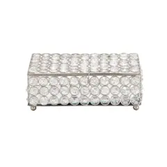 Silver Crystal Glam Jewelry Box