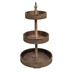 Hello Honey&reg; 27.5" Decorative Wood & Tin 3 Tier Tray