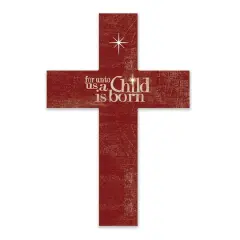 Unto Us a Child is Born 11" x 16" Wood Cross
