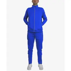 Men's Performance Reflective Track Jacket & Jogger 2-Piece Set Royal