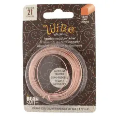 The Beadsmith&reg; Wire Elements&trade; 21 Gauge Tarnish Resistant Medium Temper Square Wire, 4yd.Rose Gold
