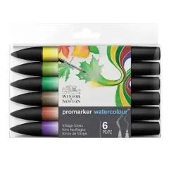 Winsor & Newton&reg; ProMarker 6 Color Foliage Watercolor Marker Set