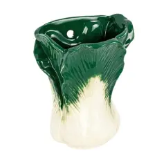 Hello Honey&reg; 7.75" Green & White Embossed Stoneware Cabbage Shaped Wall Vase Planter