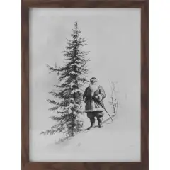 12" x 16" Black & White Santa Sketch with Tree Wall D&eacute;cor by Ashland&reg;
