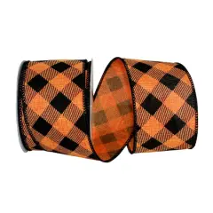 JAM Paper 2.5" x 10yd. Gingham Diagonal Linen Wire Ribbon