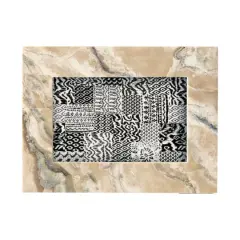 Hello Honey&reg; Marbled Cream Color Finish Resin & MDF 4" x 6" Tabletop Frame