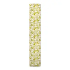 90'' Coastal Yellow Leaves Cotton Twill Table Runner