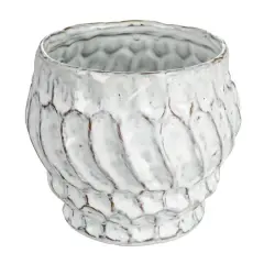 Hello Honey&reg; 5" Ivory Embossed Stoneware Planter