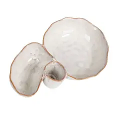 Hello Honey&reg; 8" White Tri-Section Stoneware Dish