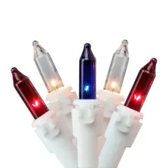 100ct. Red, White & Blue 4th of July Mini Light Set