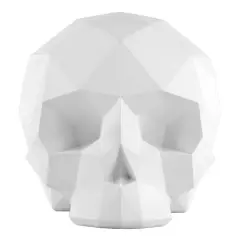 6" White Origami Skull Tabletop Figurine