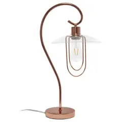 Lalia Home Modern Metal Scroll Table Lamp Rose Gold