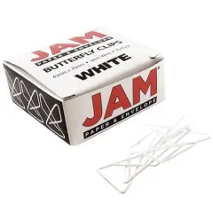 JAM Paper Colorful Butterfly Paper Clips White
