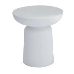 White Contemporary Garden Stool, 17" x 17" x 18"
