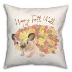 Happy Fall Hedgehog Throw Pillow