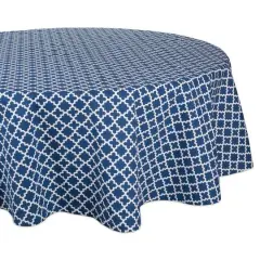 DII&reg; 70" Round Nautical Blue Lattice Tablecloth