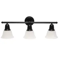 Lalia Home Essentix 3 Light Alabaster Shade Vanity Black
