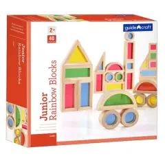 Guidecraft&reg; Junior Rainbow Blocks, 40 Pieces