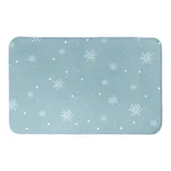 Blue Snowflake Pattern Bath Mat