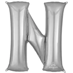 32" Silver Letter Foil Balloon N