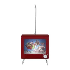 Red Plastic Musical LED TV Ornament