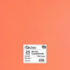 PA Paper&trade; Accents 12" x 12" Muslin 73lb. Cardstock, 25 Sheets Sherbet