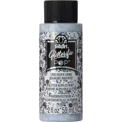 FolkArt&reg; Glitterific Pop&trade; Acrylic Paint, 2oz. Silver Lining