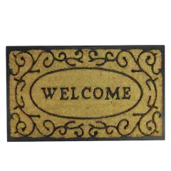 "Welcome" Rubber & Coir Outdoor Rectangular Door Mat, 29.5" x 18"