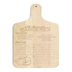 17" Family Apple Pie Recipe Maple Paddle Cutting Board