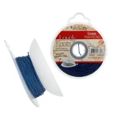John Bead Lovely Knots 1mm Asian Knotting Cord with Bobbin, 50yd. Navy Blue
