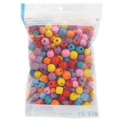 1lb. Multicolor Shaped Wood Beads by Creatology&trade;