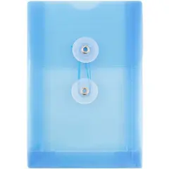 JAM Paper 4.25" x 6.25" Plastic Button & String Tie Closure Envelopes, 12ct. Blue