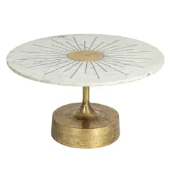 Hello Honey&reg; Gold Luxe Aluminum and Marble Coffee Table