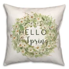 Hello Spring Daisy 18" x 18" Throw Pillow