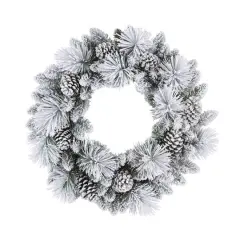 32" Flocked Berkshire Artificial Spruce Wreath