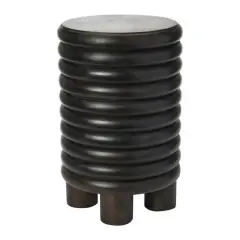 Hello Honey&reg; 18.5" Black Walnut Finish Dossier Vintage-Inspired Solid Wood End Table with Flat Top