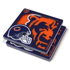 NFL 3D Logo Series Coaster Set Chicago Bears